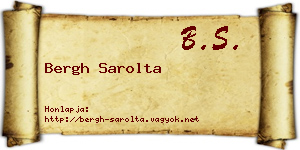 Bergh Sarolta névjegykártya